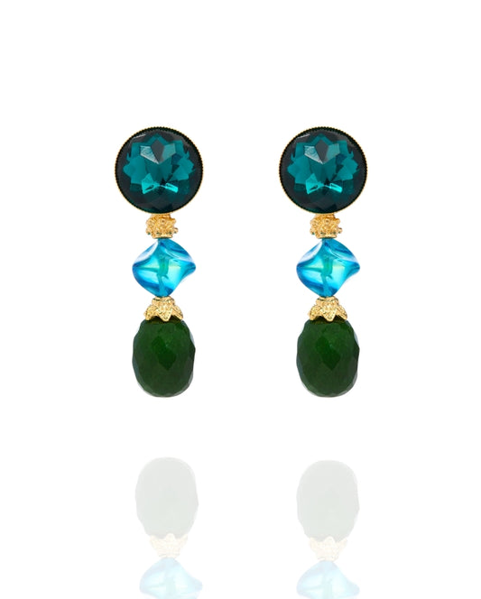 Ginevra Green Agate Earrings