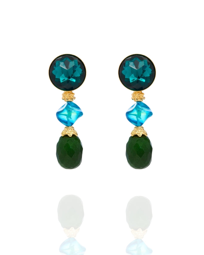 Ginevra Green Agate Earrings