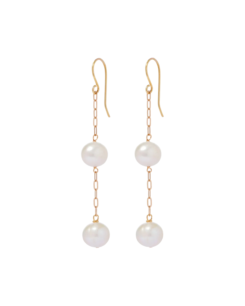 Candida Earrings with Two Pearls