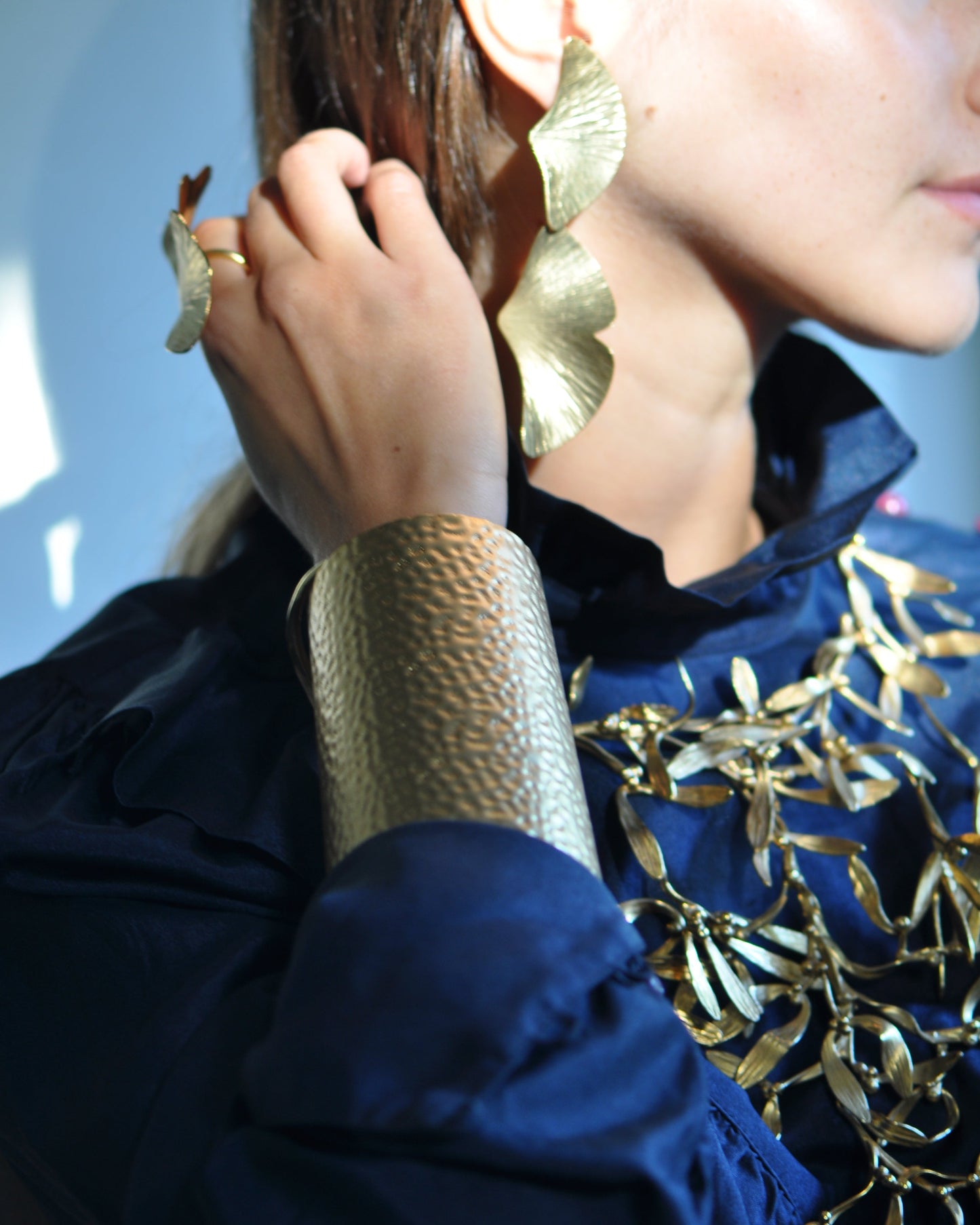 Ginkgo Double Leaf Earrings