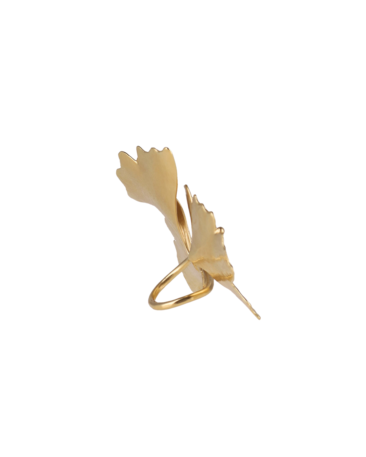 Ginkgo Ring with Pearl