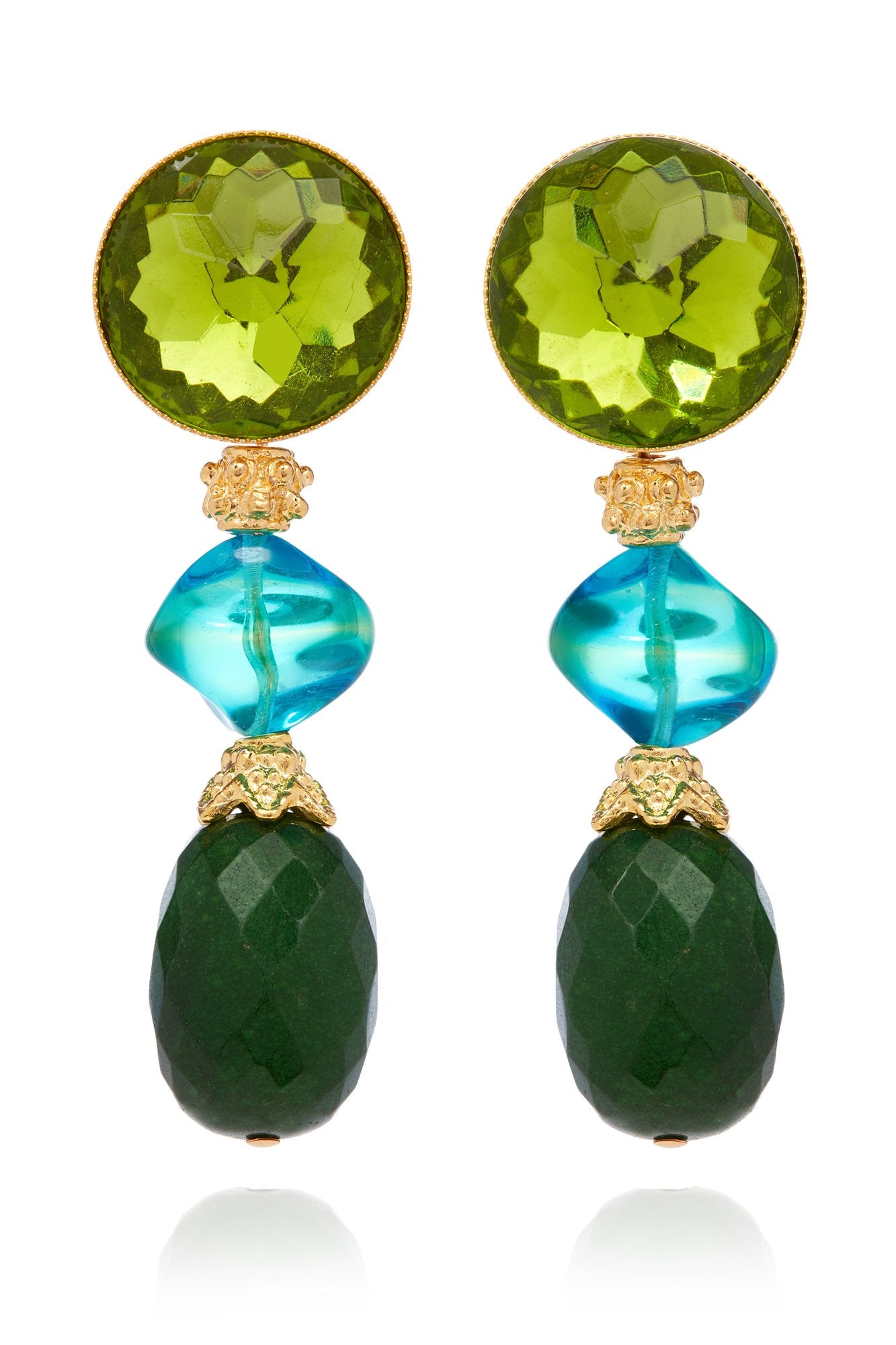 Ginevra Green Agate Earrings