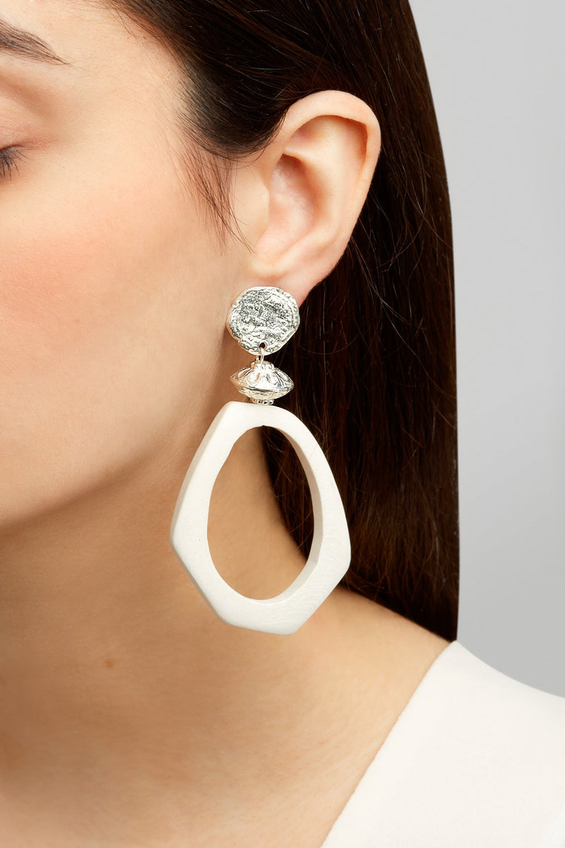 Vega Wooden Hoop Earrings