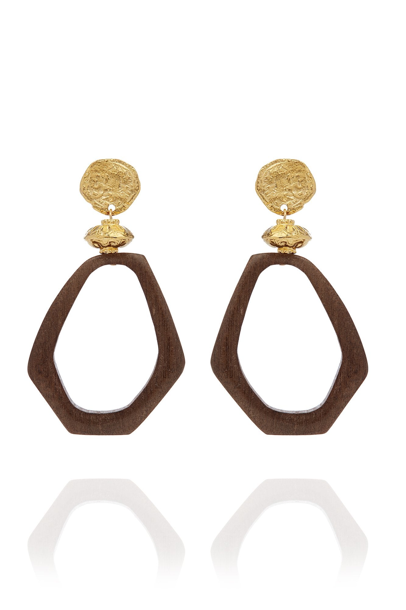 Vega Wooden Hoop Earrings