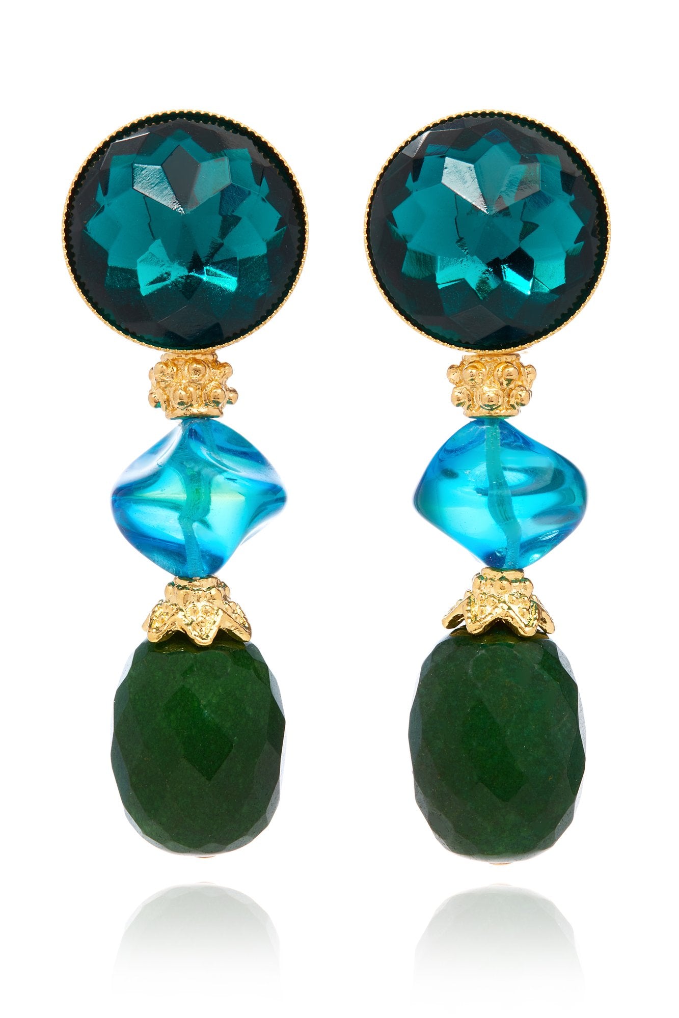 Ginevra Green Agate Earrings