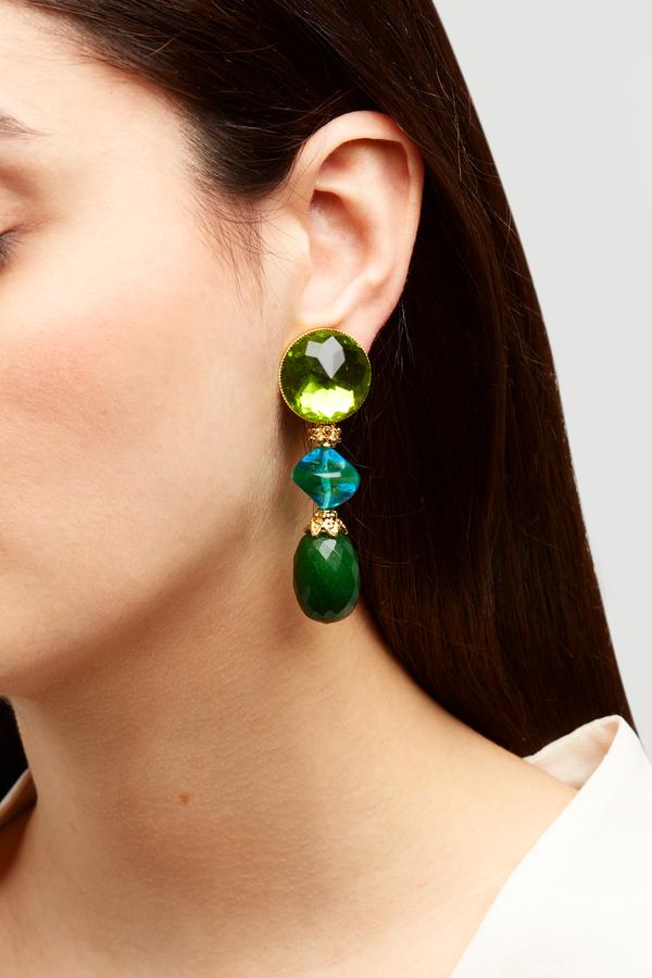 Ginevra Green Agate Earrings