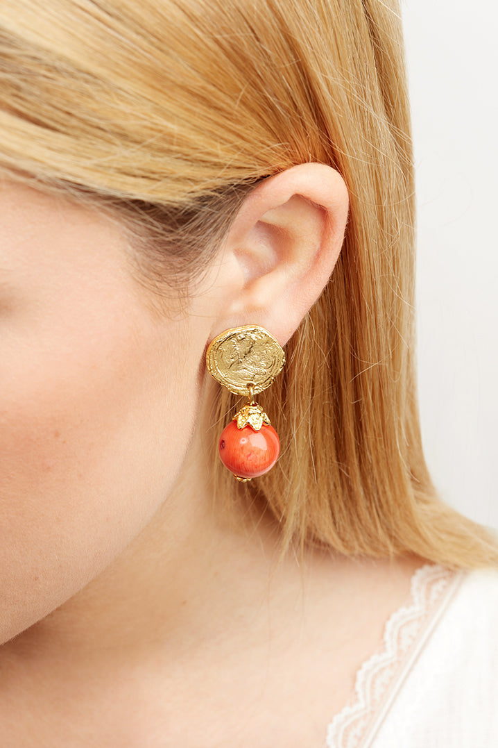 LaurenceCoste_Earrings_Gold_Coral_London