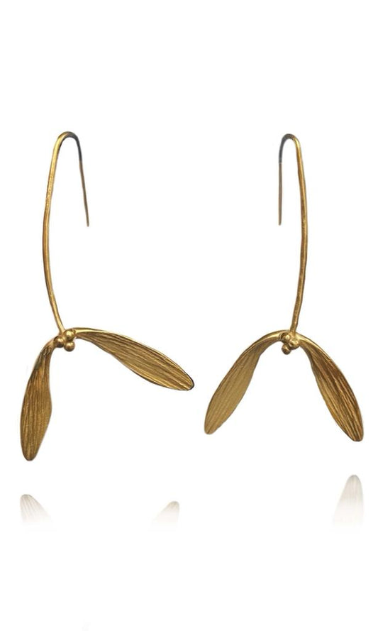 Mistletoe Gold Hook Earrings